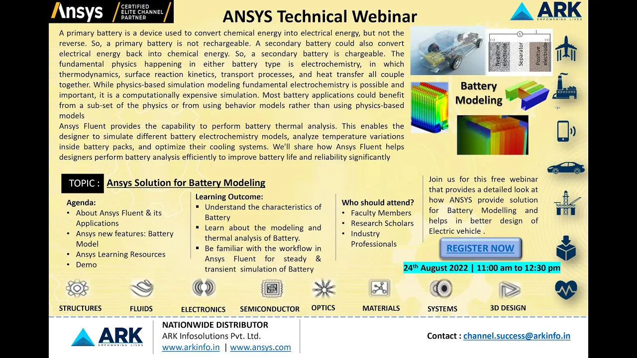 Webinar on Ansys Solution for Battery Modeling