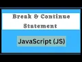 Break and continue statement in Java Script Hindi