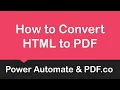 How to Convert HTML to PDF with PDF co Connector for Power Automate Cloud