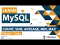 MySQL Count Sum Min Max Avg Tutorial in Hindi Urdu