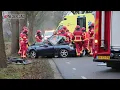 Lagu Auto frontaal tegen boom, slachtoffer ernstig bekneld