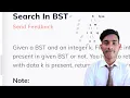 Search In BST Binary Search Tree coding ninjas java