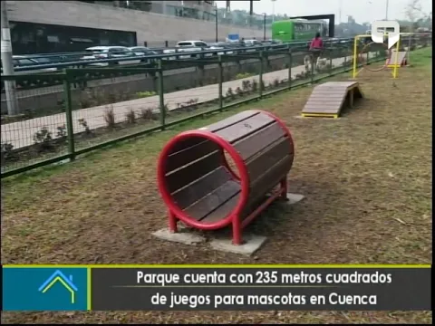 Parque cuenta con 235 metros cuadrados de juegos para mascotas en Cuenca