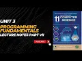 Class 11th Computer Unit 3 Programming Fundamentals Lecture Notes Part VII NBF New Book2024