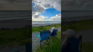 Camping beachside with @madcampersnz6499  in beautiful @purenewzealand  at Punakaiki Beach.