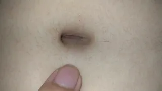 bf playing and fingering with bellybutton
