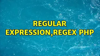 Regular Expression Regex PHP
