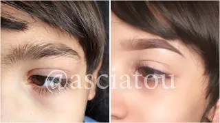 كيفية رسم الحاجب دون نتف الشعر Eyebrows Tutorial آسية ساكورا 