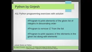 Q 44 to Q 46 Python - Solved Practice Exercises