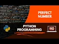 Python Program to find Perfect Number or Not