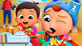 Funny Fruity Breakfast! 🍎🍌 | Little Angel | Learning Corner 📚 | Educational Videos For Kids