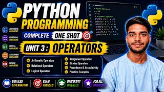 One Shot Python Operators Python Programming University Exam Preparation