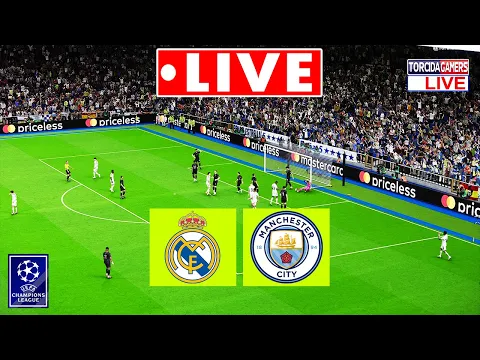 Video Thumbnail: 🔴 Real Madrid vs Manchester City LIVE | UEFA Champions League 2025/26 | Full Match Simulation