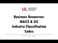 Business Resources NAICS SIC Industry Classification Codes