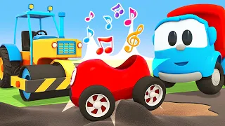Cante com Léo, o caminhão, e veículos de serviço! Música infantil animada. Desenhos animados