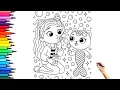 How to Draw and Color Gabby and MerCat Blowing Bubbles Gabby s Dollhouse Coloring Page