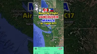 Vancouver to Manila Flight Route with Air Canada AC17