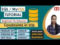 11 - Constraints in SQL Example Primary Key Foreign Key NOT NULL Unique Check Default