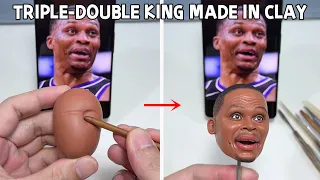 I made Russell Westbrook’s farewell in clay. 18 seasons, 209 triple-doubles, forever Why not?