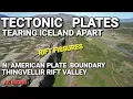 Tectonic Plates driving Iceland apart North American Plate Boundary 4K Drone Iceland