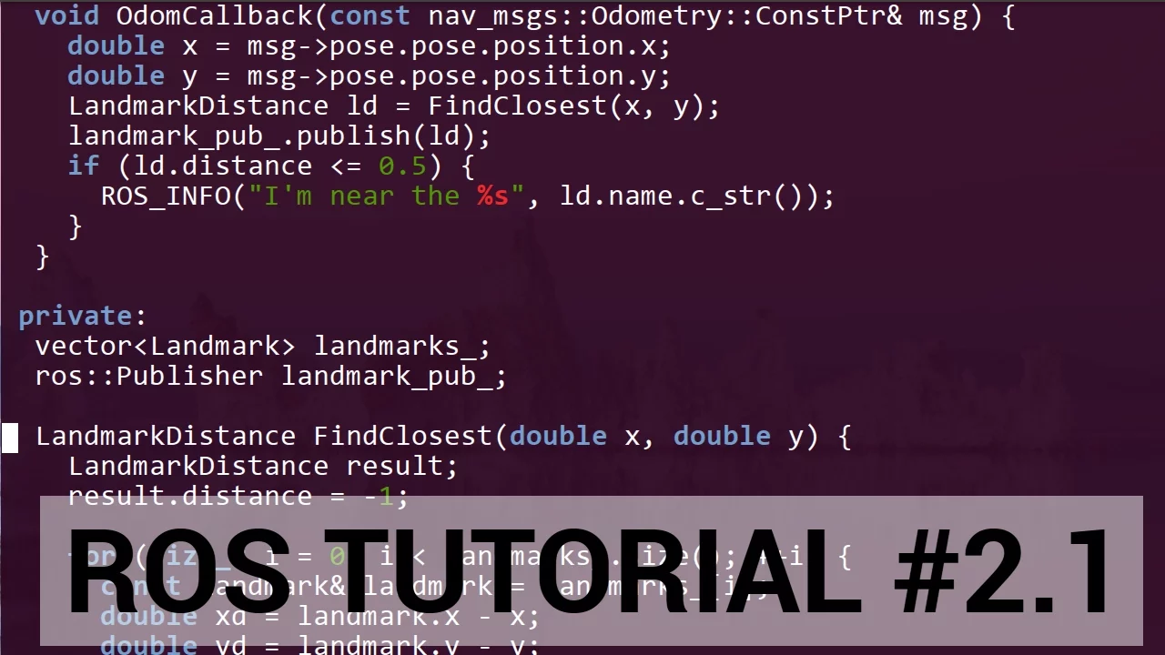ROS tutorial #2.1: C++ walkthrough of publisher / subscriber lab