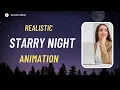 Realistic Starry Night Animation with Shooting Star HTML CSS JavaScript