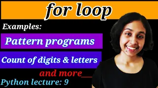 Python Lect 9 Python Loops Part 1 for loop and problem solving