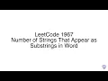 LeetCode 1967 Number of Strings That Appear as Substrings in Word
