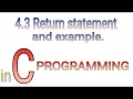 4 3 Return statement and example in C Complete C programming tutorial by Prolgo