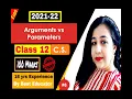 Lesson Arguments vs Parameters in Functions Complete Course Class XII C S Session 2022