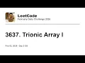 Daily Leetcode Feb 03 2026 - 3637 Trionic Array I