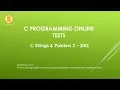 20 C Programming Strings and Pointers Online Test 2 with Interview FAQ Questions Answers