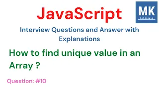 JavaScript Interview Questions - How to find unique value in an array