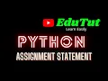 Assignment Statement Python Programming Language EduTut Learn Easily in Tamil