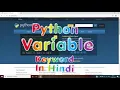 Python Tutorial for Beginners Part 2 in Hindi Variables in Python Keywords in python