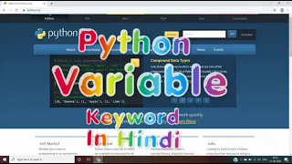 Python Tutorial for Beginners Part 2 in Hindi Variables in Python Keywords in python