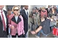 Photographer Falls At January Jones Feet At LAX