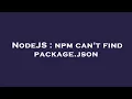 NodeJS npm can t find package json