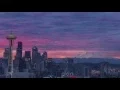 Sunset and sunrise over Seattle time-lapse