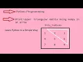 Python Print Upper triangular matrix Using numpy in an array Python Data Analysis Hindi