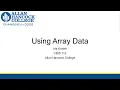 CBIS 112 Using Array Data