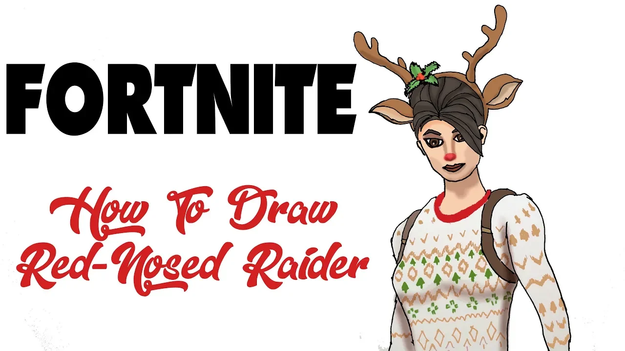 How To Draw Red Nosed Raider (FORTNITE)