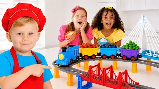 Kinder eröffnen ein Spielrestaurant