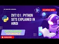 Lecture 27 - Python Sets Explained in Hindi Frozen Immutable DVT101