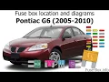 Fuse box location and diagrams Pontiac G6 2005-2010