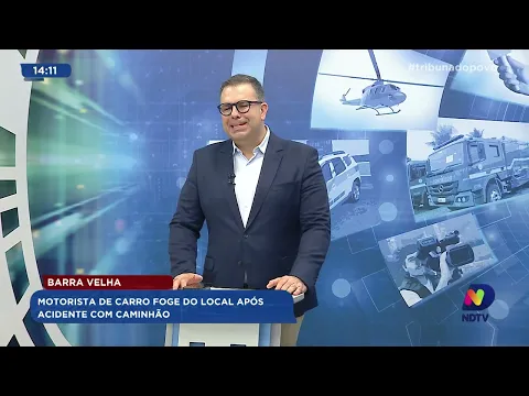 Barra Velha: motorista de carro foge do local após acidente com caminhão