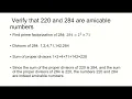 Verify that 220 and 284 are amicable numbers