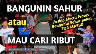 bangunkan sahur sambil teriak teriak pakai toa masjid pengeras suara fiqih