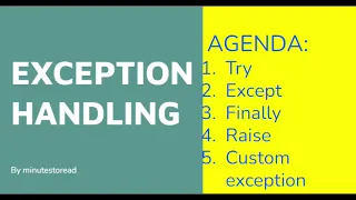 Python Exception Handling Demo in Tamil try except finally raise and custom exception examples