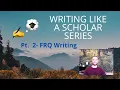 Write Like A Scholar Series Writing AP Environmental Science FRQs